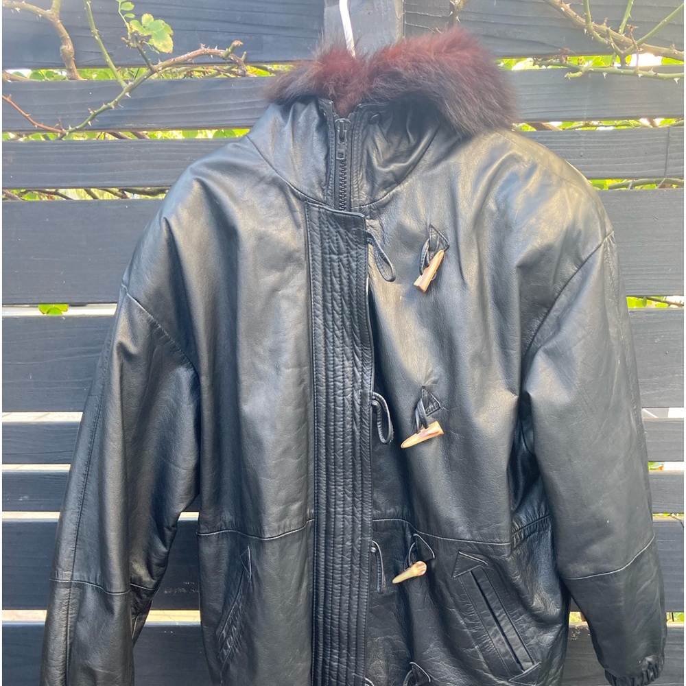 Woman’s designer leather coat